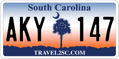 SC license plate AKY147