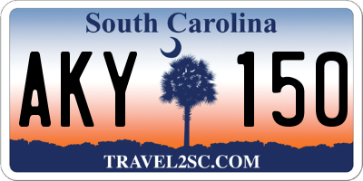 SC license plate AKY150