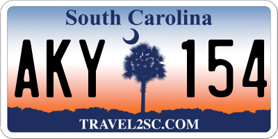 SC license plate AKY154