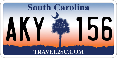 SC license plate AKY156