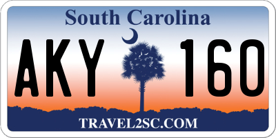 SC license plate AKY160
