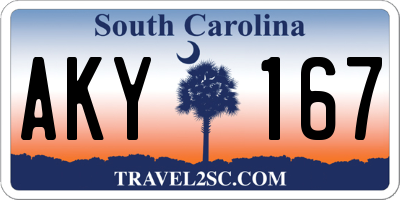SC license plate AKY167
