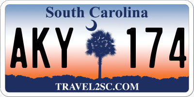 SC license plate AKY174