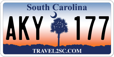SC license plate AKY177