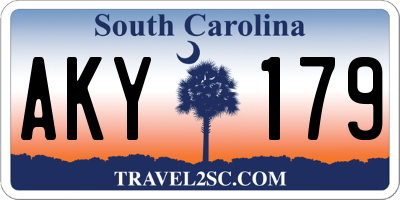 SC license plate AKY179
