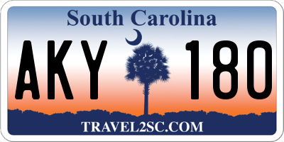 SC license plate AKY180