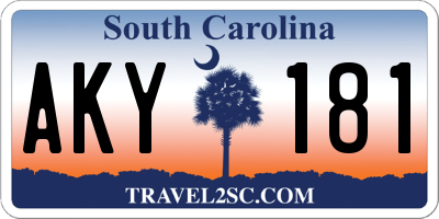 SC license plate AKY181