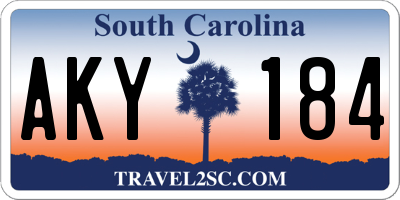 SC license plate AKY184