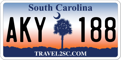 SC license plate AKY188