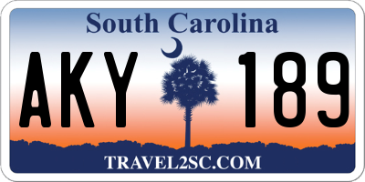 SC license plate AKY189