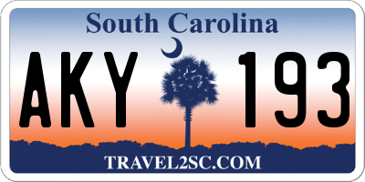SC license plate AKY193