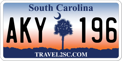 SC license plate AKY196