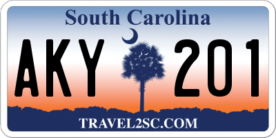 SC license plate AKY201
