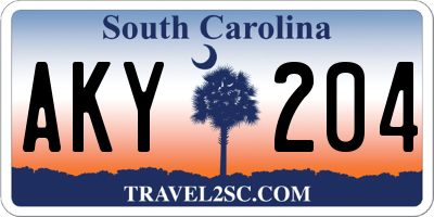 SC license plate AKY204