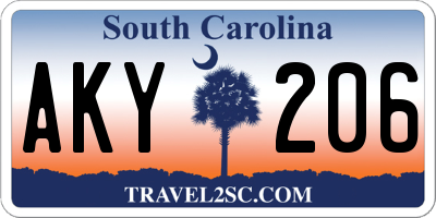SC license plate AKY206