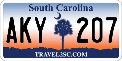 SC license plate AKY207