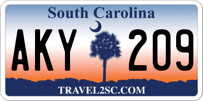 SC license plate AKY209