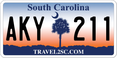 SC license plate AKY211
