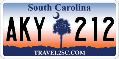 SC license plate AKY212