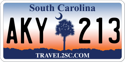SC license plate AKY213