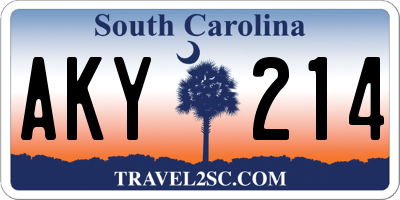 SC license plate AKY214