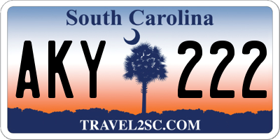 SC license plate AKY222