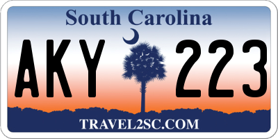 SC license plate AKY223