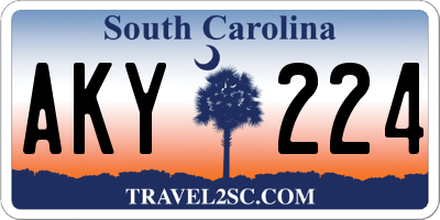 SC license plate AKY224