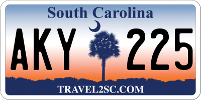 SC license plate AKY225