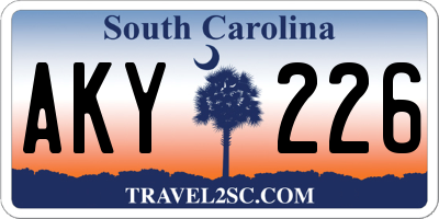 SC license plate AKY226