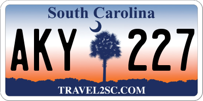 SC license plate AKY227