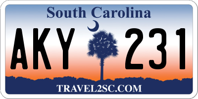 SC license plate AKY231