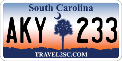 SC license plate AKY233