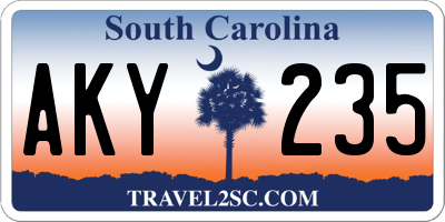 SC license plate AKY235