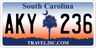 SC license plate AKY236