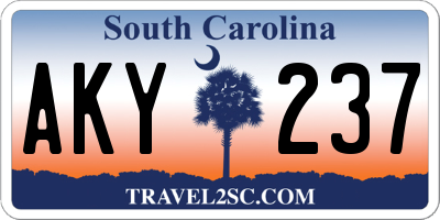 SC license plate AKY237