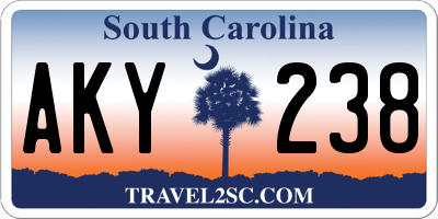SC license plate AKY238