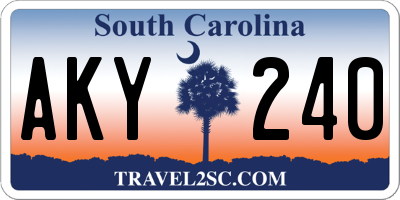 SC license plate AKY240