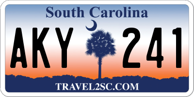 SC license plate AKY241