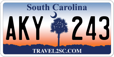 SC license plate AKY243