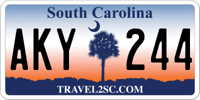 SC license plate AKY244
