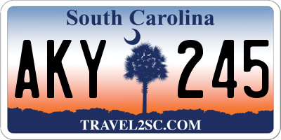 SC license plate AKY245