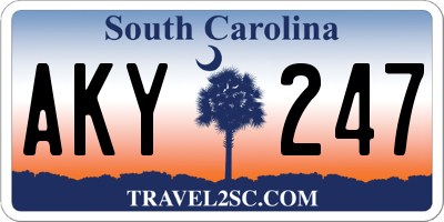 SC license plate AKY247