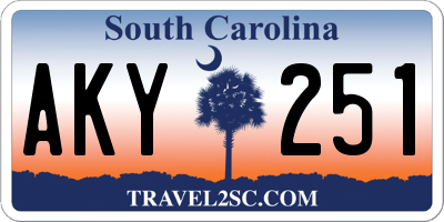 SC license plate AKY251