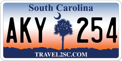 SC license plate AKY254