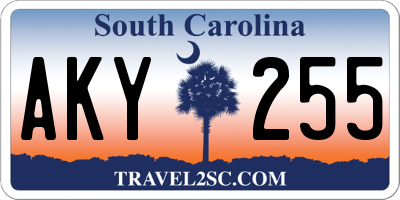 SC license plate AKY255