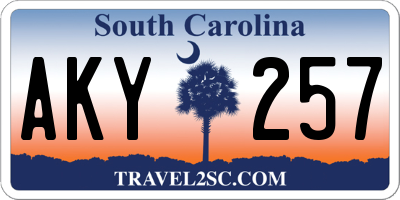 SC license plate AKY257