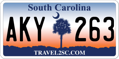 SC license plate AKY263