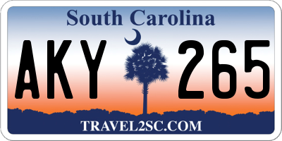 SC license plate AKY265
