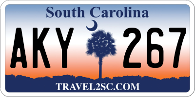 SC license plate AKY267